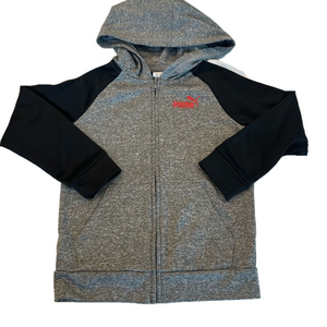 3/20$ Puma Kids Grey and Black Zip-Up Hoodie Sweatshirt size 6